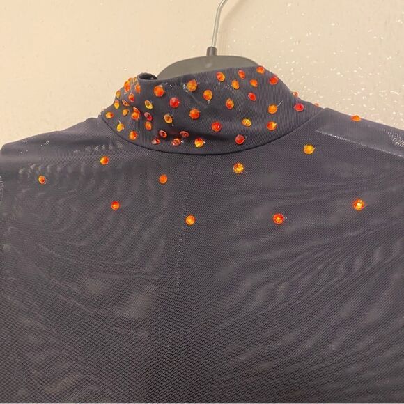 WEISSMAN Balera Dance black Long Sleeve Mesh Leotard overlay SM11109 SA adult - Picture 5 of 13